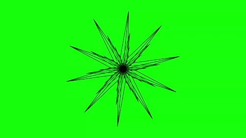 Green Black Star Horizontal 16:9 Green Screen Video stock 340458745