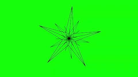 Green Black Star Horizontal 16:9 Green Screen Video stock 340458754