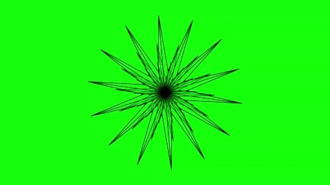 Green Black Star Horizontal 16:9 Green Screen Video stock 340458770