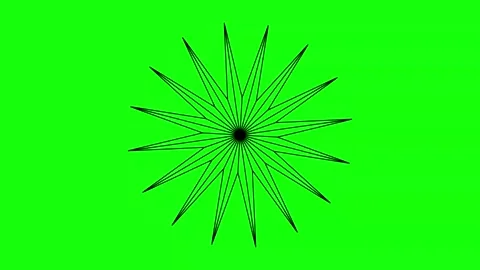 Green Black Star Horizontal 16:9 Green Screen Stock Footage 340458804