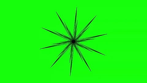 Green Black Star Horizontal 16:9 Green Screen Stock Footage 340461210