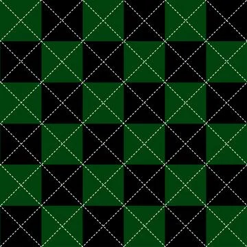 Green Black White Chess Board Diamond Background Stock Illustration