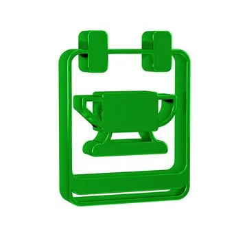 Green Blacksmith anvil tool icon isolated on transparent background. Metal Stock Illustration