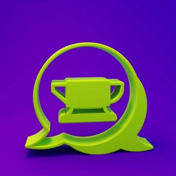 Green Blacksmith anvil tool icon isolated on purple-blue background. Metal .. イラスト素材