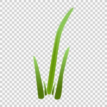 Green blades of grass on transparent background. Ilustração Stock