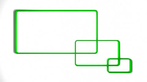 Green blank frame on white background. 3d rendering Stock Illustration