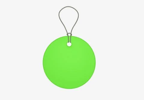 Green blank price tag with string Stock Illustration