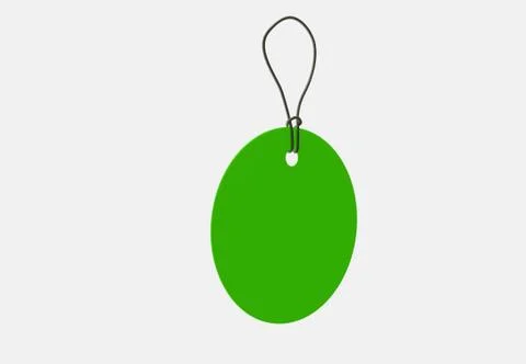 Green blank price tag with string Stock Illustration