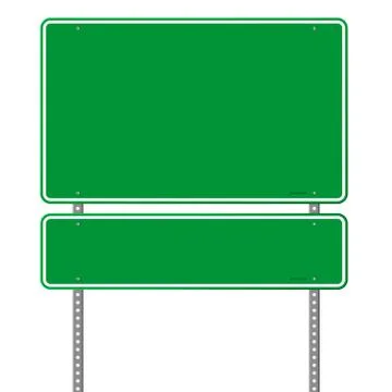 Green Blank Roadsign Stock Illustration