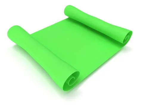 Green blank scroll paper. Manuscript. 3d render Stock Illustration