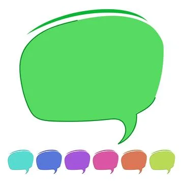 Green blank speech bubble with rough outline graphic Stock Illustration