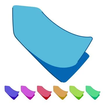 Green blank sticky note peeling off surface graphic Stock Illustration