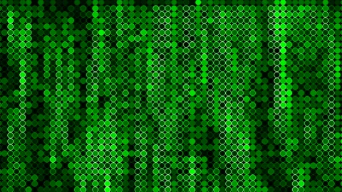 Green blinking running rows of blinking pixels. Motion. Concept of program code. Stock-Footage 237471535