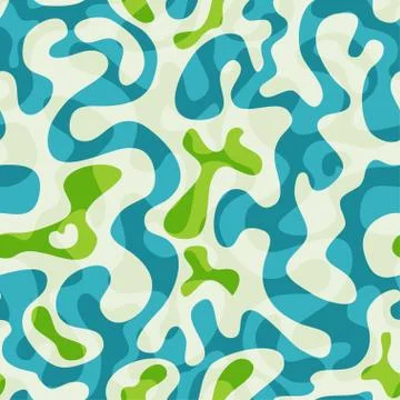 Green blobs seamless pattern Stock Illustration