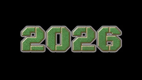 Green Block 2026 Year Text Animation Clip Stockbeeldmateriaal 331720650