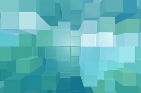 Green block 3D background Stock Illustration