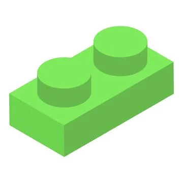 Green block icon isometric vector. Kid education Stock Illustration