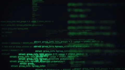 Green Blocks of abstract program code are written and moved in the virtual space Vídeos de archivo 132517660