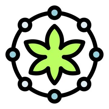 Green blossom surrounded by interconnected nodes symbolizing nature's network Illustrazione stock