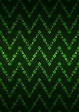 Green blossom zigzag pattern dark background vector illustration 스톡 일러스트