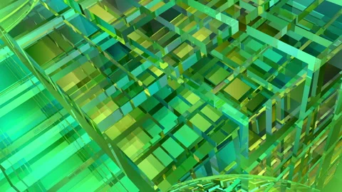 Green &amp; Blue Abstract Glass Background Loop Stock Footage 246149394