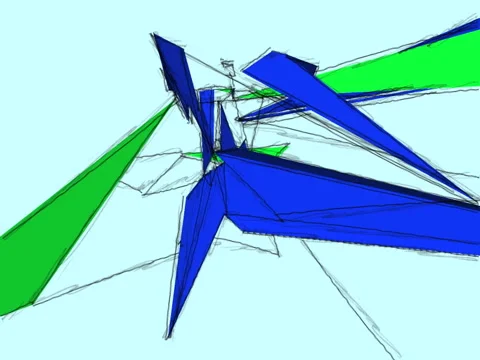 Green blue abstract twitching rotating 動画素材 1072141