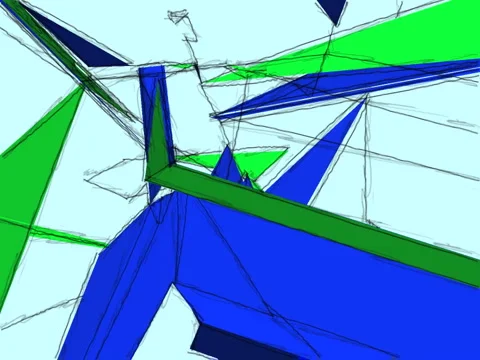 Green blue abstract twitching rotating 動画素材 1072148