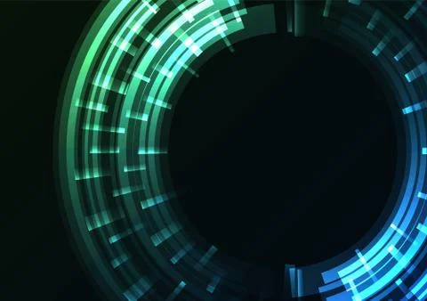 Green blue circle digital abstract sheet layer background Stock Illustration