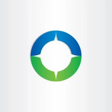 Green blue compass icon Stock Illustration
