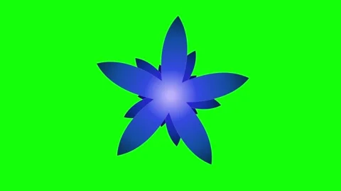 Green Blue Flower Horizontal 16:9 Green Screen Video stock 340458840