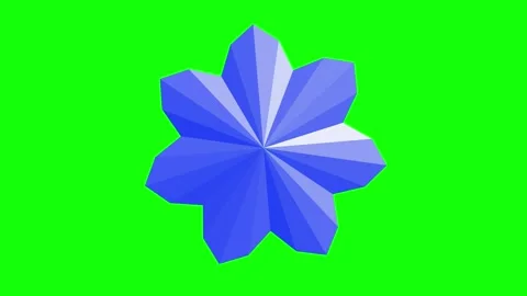 Green Blue Flower Horizontal 16:9 Green Screen Vídeo Stock 340461232