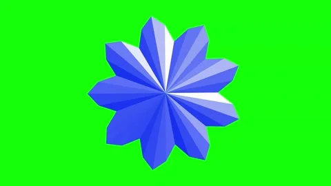 Green Blue Flower Horizontal 16:9 Green Screen Stock Footage 340461237