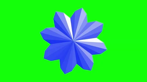 Green Blue Flower Horizontal 16:9 Green Screen Stock Footage 340461241