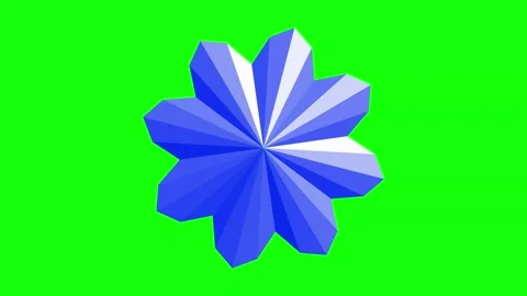 Green Blue Flower Horizontal 16:9 Green Screen Stock-Footage 340461252