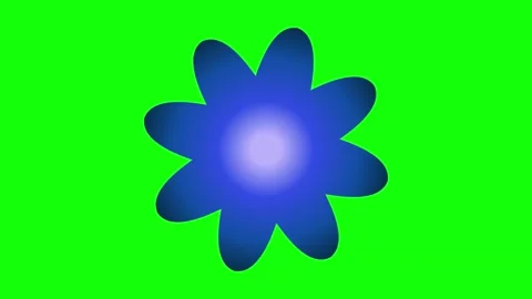 Green Blue Flower Horizontal 16:9 Green Screen Stock-Footage 340461255