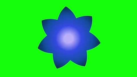 Green Blue Flower Screen Horizontal 16:9 Green Screen Vídeo Stock 340461233