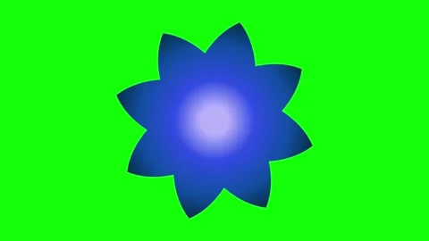 Green Blue Flower Screen Horizontal 16:9 Green Screen Видео 340461234