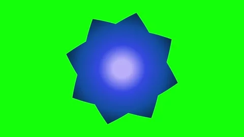 Green Blue Flower Star Horizontal 16:9 Green Screen Video stock 340458829