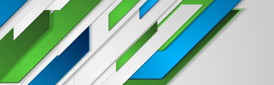 Green blue geometric glossy elements abstract tech background Illustration