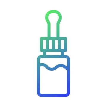 Green Blue gradient Bottle with dropper icon design Stock Illustration
