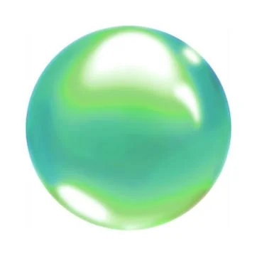 Green blue gradient round air soap bubble ball. Stock Illustration