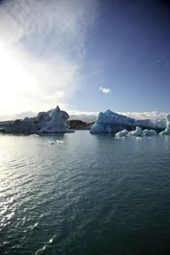 Green &amp; Blue icebergs Stock Photos