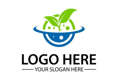 Green Blue Leaf Logo Concept Design	 Stock Illustration