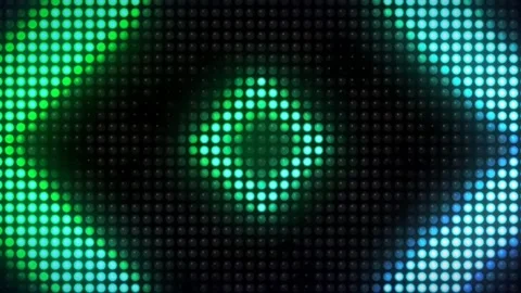 Green Blue LED Dot Matrix Screen Glowing Light Pattern Background Loop Stock Footage 274455138