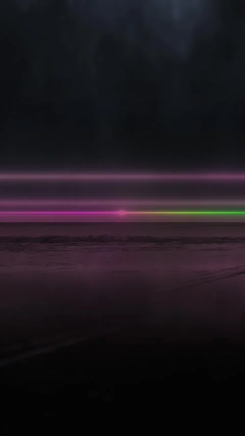 Green blue light streak glow lines, dark reflective surface, and cinematic tech Stock Footage 340573335