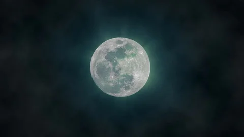 Green / Blue Moon. Seamless 4K Stock Footage 118966077