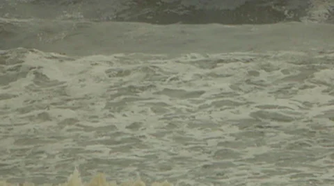 Green Blue Ocean Waves Medium Shot Video stock 48258872