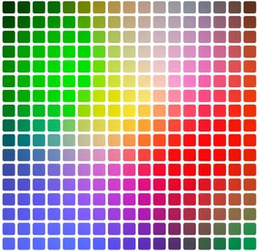 Green blue orange red rounded mosaic background over white square Stock Illustration