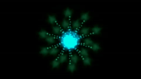 Green blue snowflake pattern wedding Petal stamen wheels universe stars. Stock Footage 786903