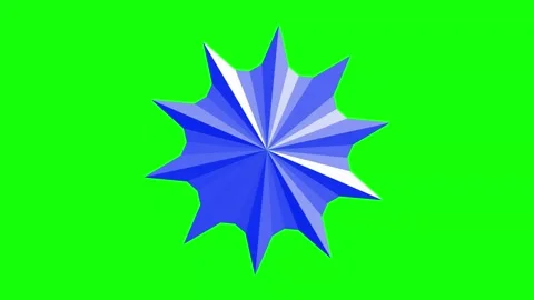 Green Blue Star Horizontal 16:9 Green Screen Video stock 340458828